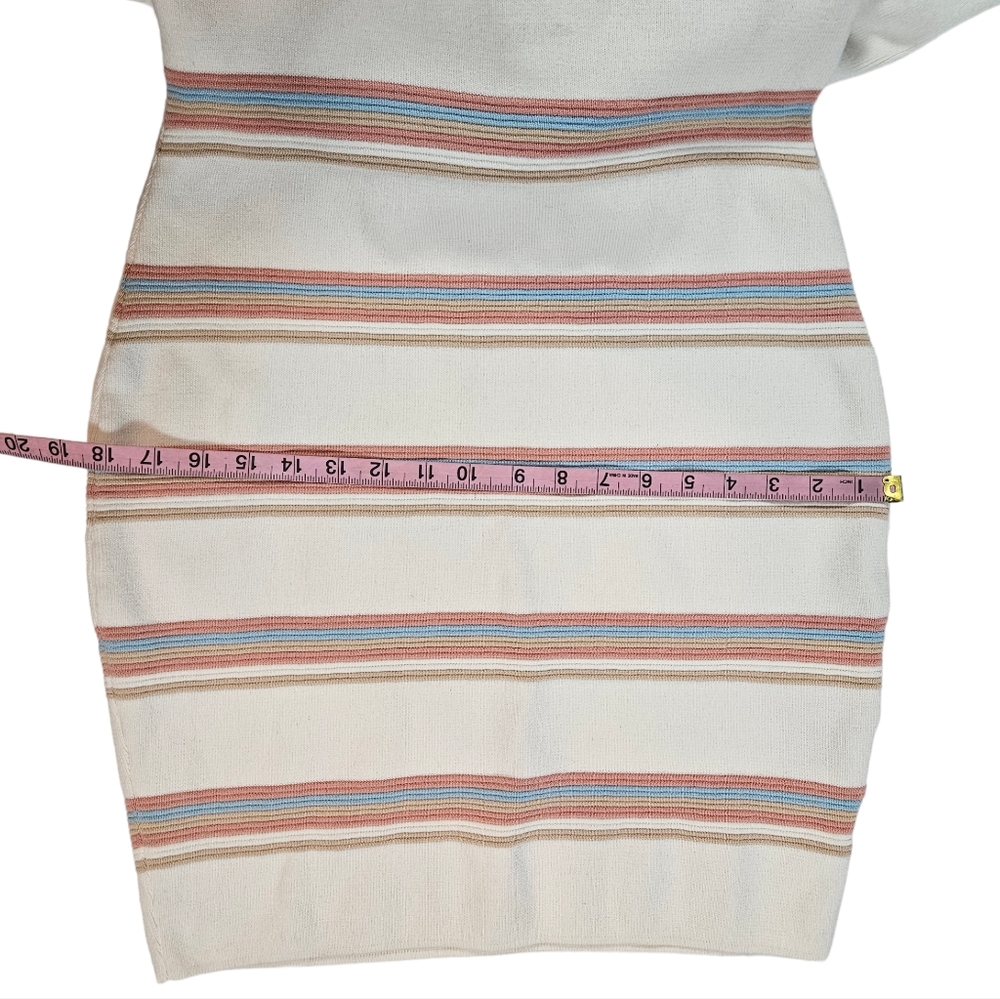 Endless Rose Striped Off Shoulder Ruffle Collar Sweater Dress Sz Large Coquette - Picture 16 of 16